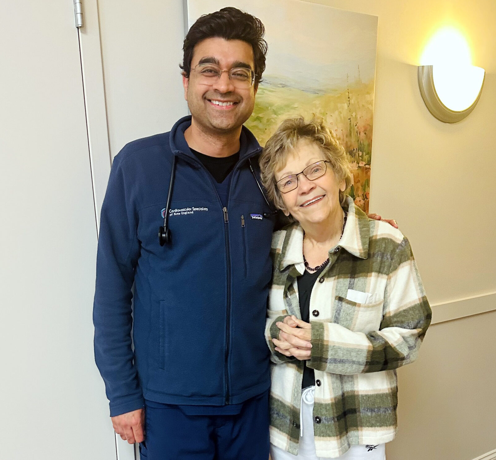 Dr. Fahad Gilani and patient Evelyn Domings