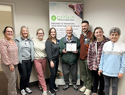 Intensive Cardiac Rehab Graduate - Robert Laporte with ICR staff